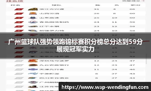 广州篮球队强势领跑锦标赛积分榜总分达到59分展现冠军实力